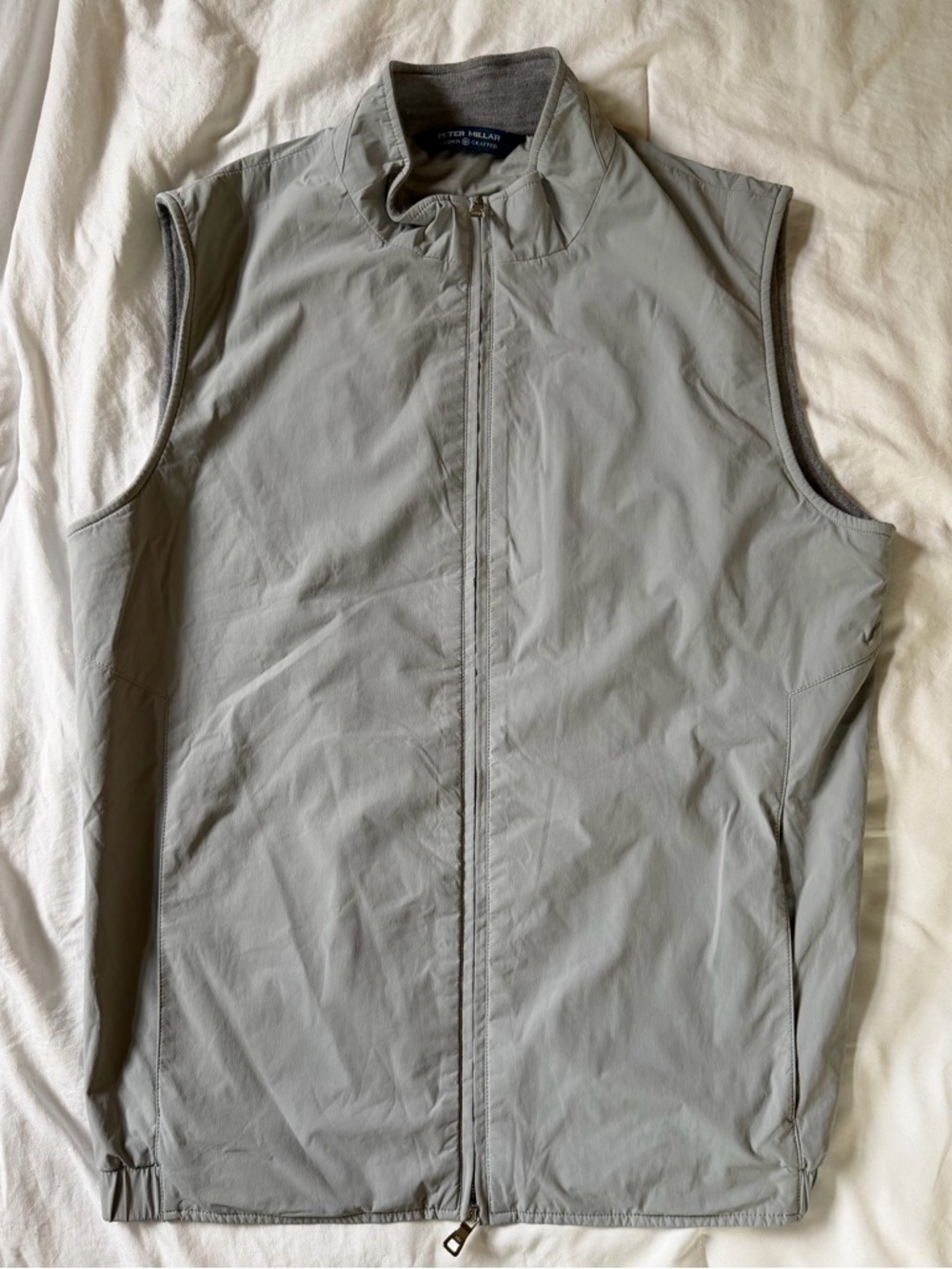 Peter Millar Crown Golf Light Gray Weather Zip-Front Vest